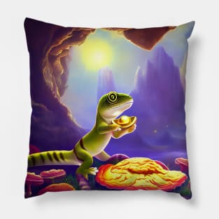 Gecko mountain Pillow