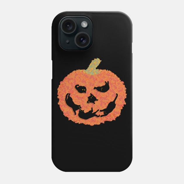 Halloween Pumpkin Cat Phone Case by Sachpica