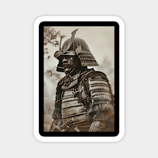 Soulful Samurai Detailed Portrait Of A Warrior In Traditional Armor Magnet