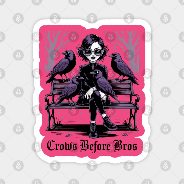 Crows Before Bros Magnet by Silly Me Studio