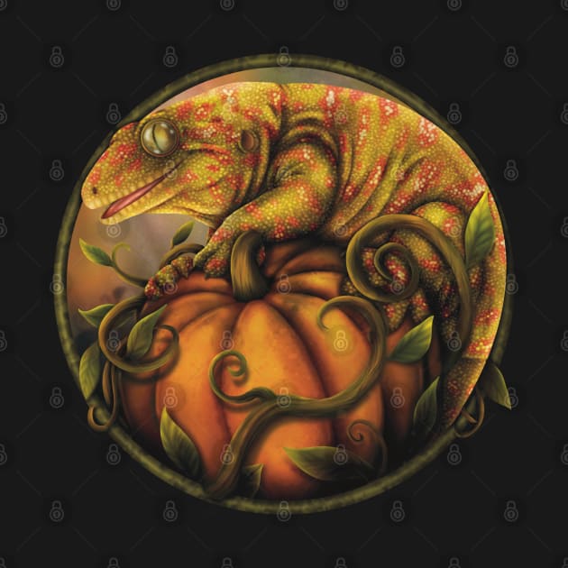 Leachianus Gecko on a Pumpkin by GothamGeckos