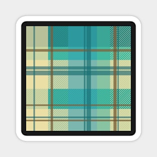 early summer plaid in calming cream, beige and turquoise seamless pattern Magnet