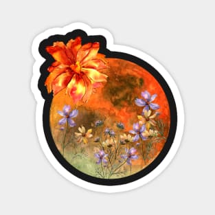 Autumn colours harvest moon  fall positive thinking Magnet