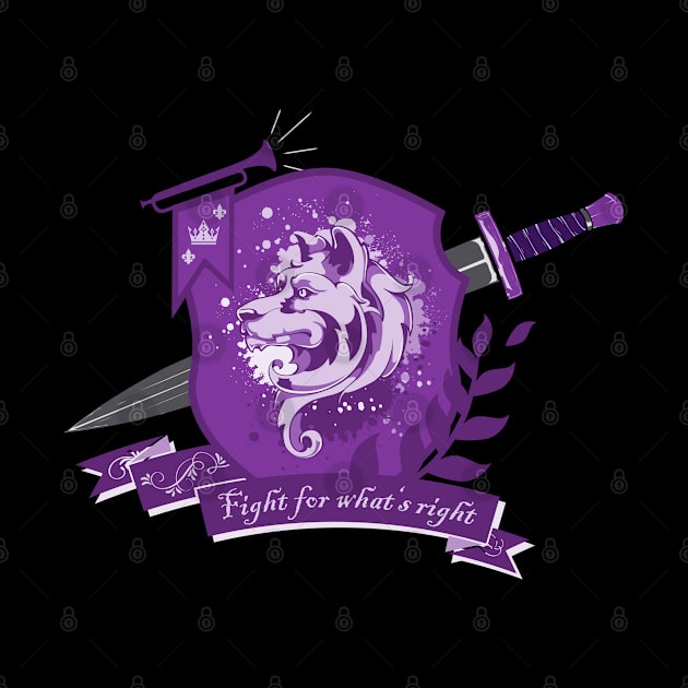 Dog crest, fight for what's right - Purple by Ravendax