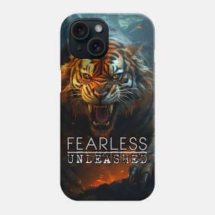 Fearless Unleashed - Tiger Art - Motivational Quote Phone Case