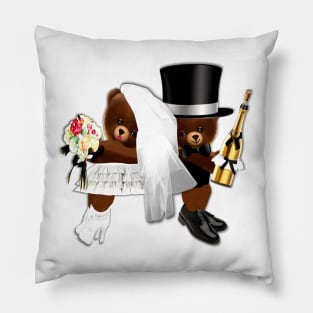 Marriage Celebration. Just Married. Getting Married or Wedding Anniversary Pillow