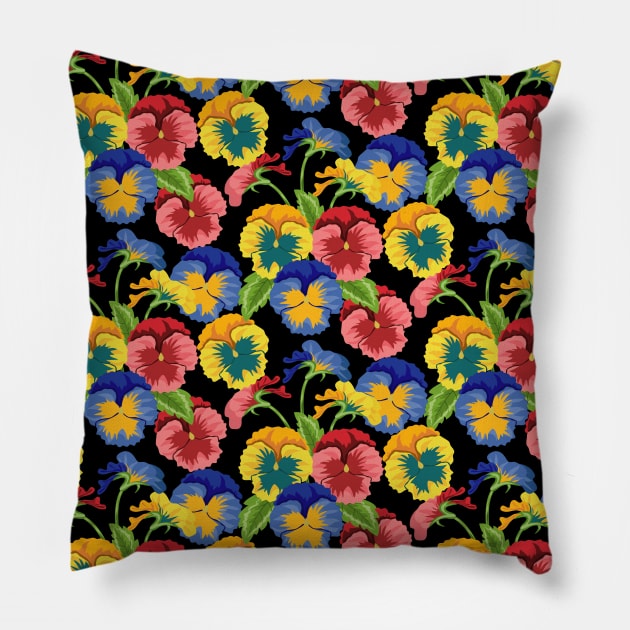 Pansies Pillow by Designoholic