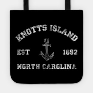 Knotts Island, North Carolina Vintage Nautical Anchor Retro Tote