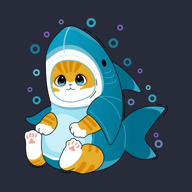 Cat in a shark costume by My Happy-Design