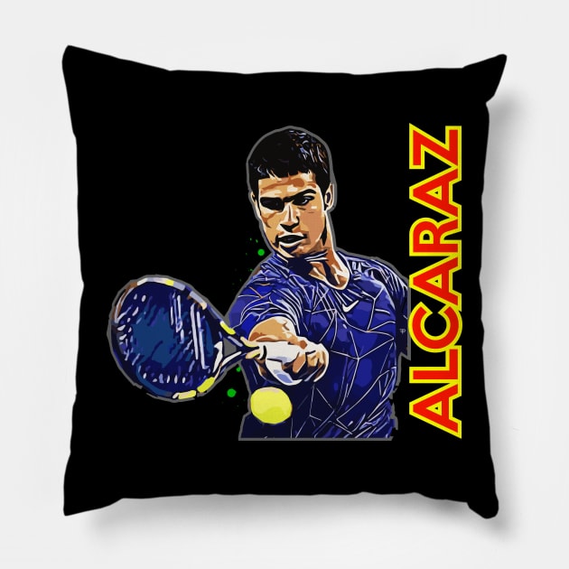 Carlos Alcaraz Tennis Masters Champion Pillow by vlada123