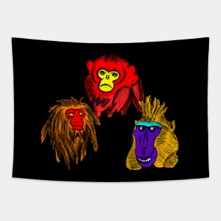 AMAZONIA  -  the three monkeys Tapestry