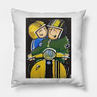 Retro Scooter, Classic Scooter, Scooterist, Scootering, Scooter Rider, Mod Art Pillow