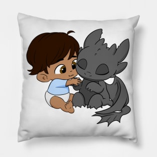 Birthday boy 2, how to train your dragon, baby dragon toothless and hiccup, BLM Pillow