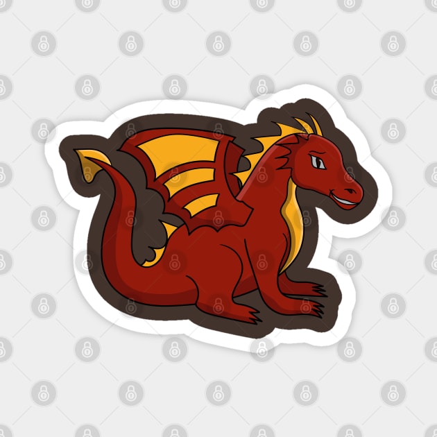 red orange dragon cartoon Magnet by maricetak