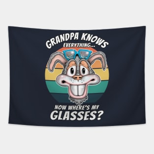 Grandpa Knows Everything Funny Grandpa Knows Best Fathers Day Tapestry