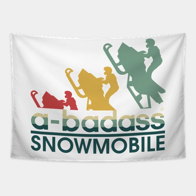 a-badass Snowmobile vintage sport funny mom badass addicted dad player Tapestry by loveislovestore