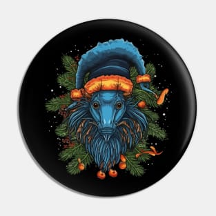 Blue Shrimp Christmas Pin