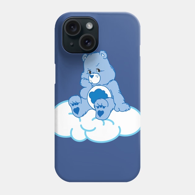 Grumpy Bear pouting on cloud Phone Case by tailspalette