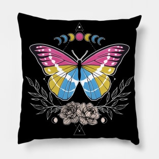 Pansexual Butterfly LGBT Pride Flag Pillow