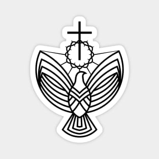 The cross of Jesus and the dove - a symbol of the Holy Spirit Magnet