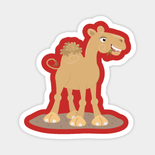 Cute happy smiling camel cartoon illustration Magnet