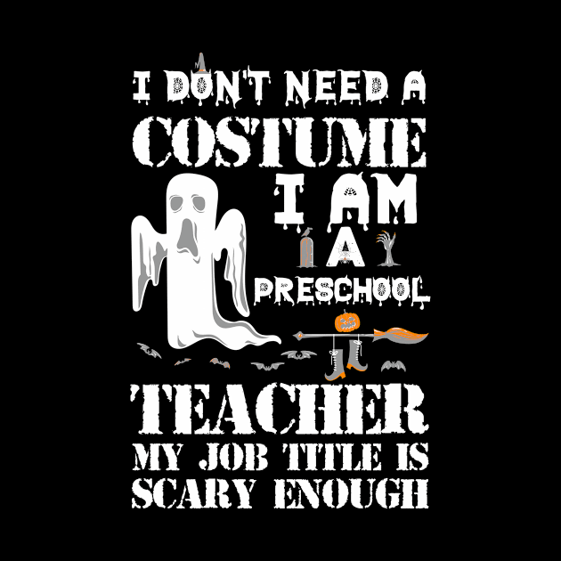 Halloween Preschool Teacher Costume Funny Scary Gift by melitasessin