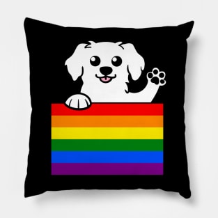 Love is Love Puppy - White v2 Pillow