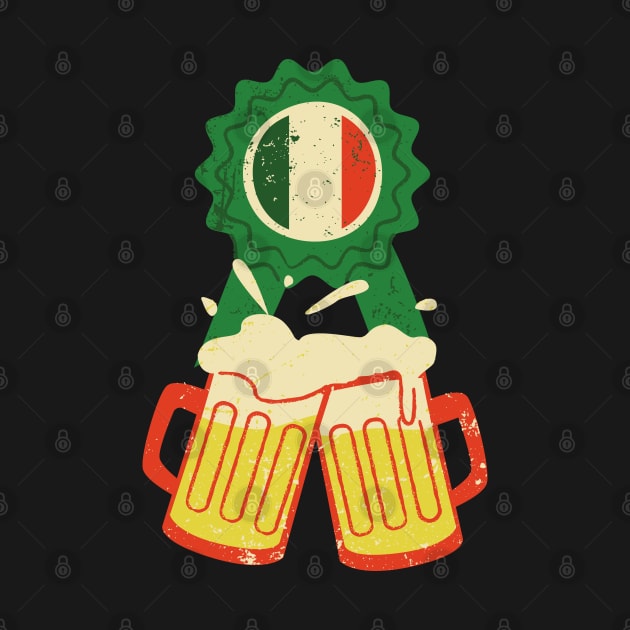 Happy St. Patrick's Day! Celebrate with beers and Irish flag. Cheers! For retro lovers. by UnCoverDesign