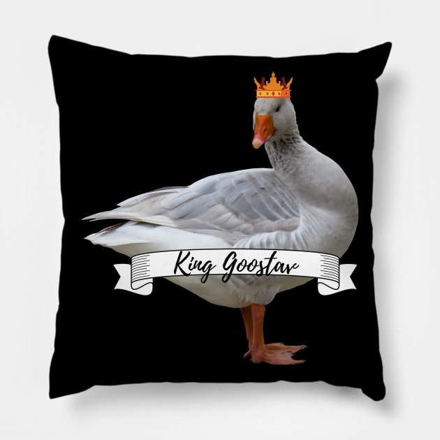 Royal Geese King Goostav Funny Goose Lover Gift Pillow by nathalieaynie