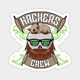 Hackers crew Jolly Roger pirate flag Magnet