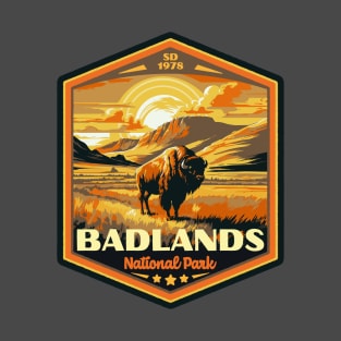 Badlands National Park Vintage WPA Style National Parks Art T-Shirt