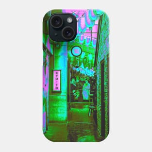 Kyoto Japan City Alley with Geisha Vaporwave Phone Case