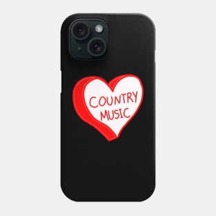 Country Music Red Love Heart Phone Case