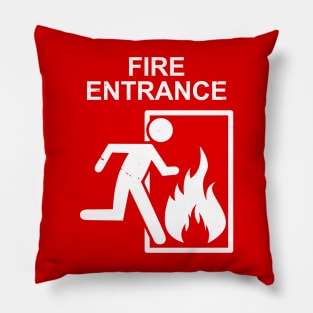 Funny Stupid Fire Warning Sign Hilarious Funny Meme Pillow