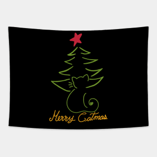 Merry Catmas, Christmas gift for cat lover Tapestry