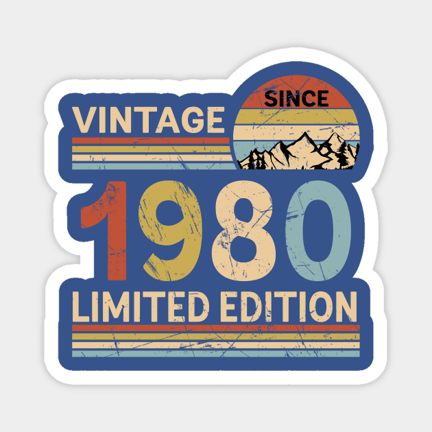 Vintage Since 1980 Limited Edition 43rd Birthday Gift Vintage Men's Magnet by Schoenberger Willard