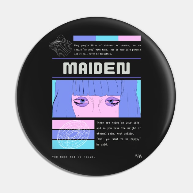 Maiden - Cyberpunk Bad Translation Pin by raspberry-tea