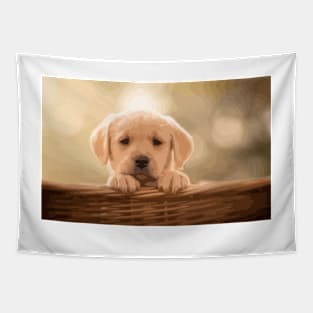 Labrador Retriever Puppy Digital Painting Tapestry