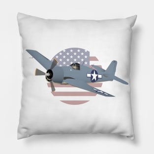 WW2 F6F Hellcat Airplane Pillow