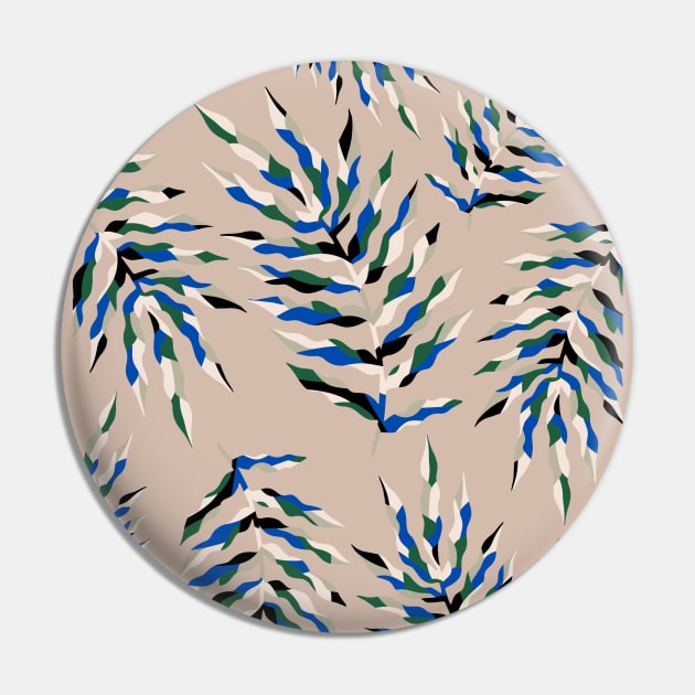 BLUE LEAF RETRO ART DECO STYLE Pin by sarsarahstore