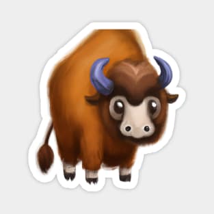 Cute Bison Drawing Magnet