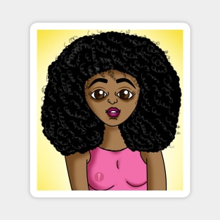 Cute black girl digital art Magnet