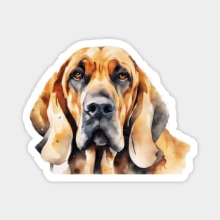 Watercolor Bloodhound Face Magnet