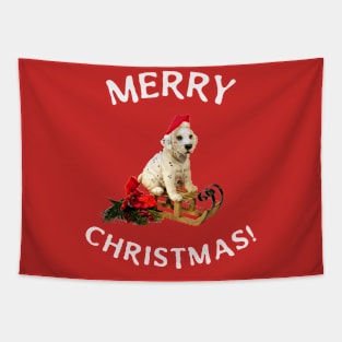 Dog Merry Christmas Gift Tapestry