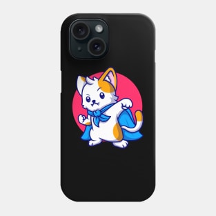 Cute cat super hero Phone Case