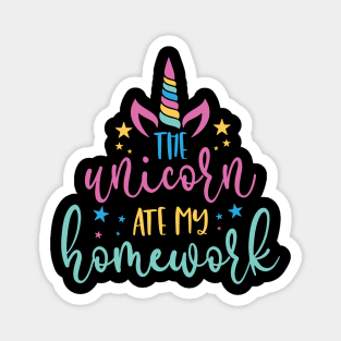 the unicorn ate my homework Magnet