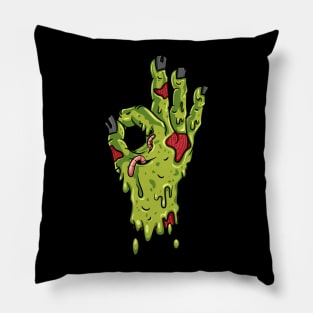 Zombie Hand Threes Sign Gesture Funny Basketball Points Gift Pillow