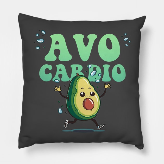 Avocardio Pillow by Hehe Tees