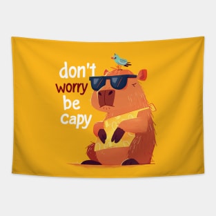 dont worry be capy Tapestry