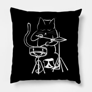 Cat at Tat Tat (White) Pillow